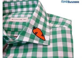 Вышивка морковки на воротнике рубашки