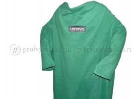 Вышивка Lenovo на зелёном пледе