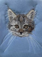 Вышивка котика по фото