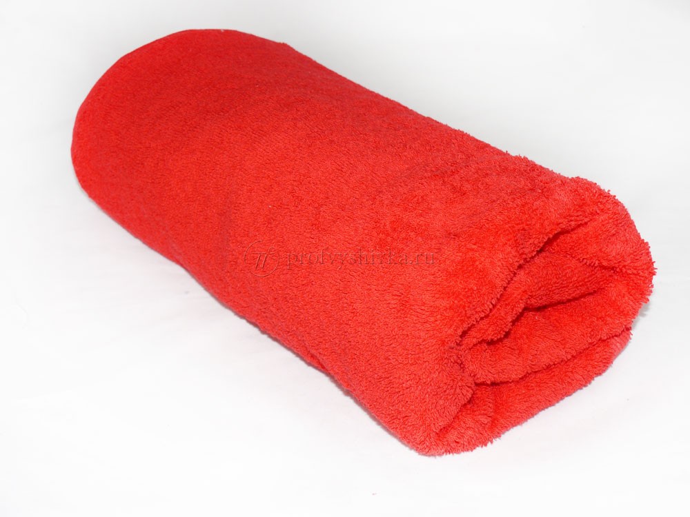 Полотенце махровое, красное