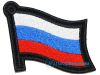 Нашивка на липучке «Флаг РФ», двойная окантовка, цвет черный