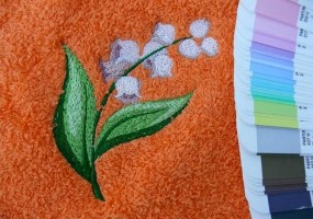 Вышивка на полотенце на день Святого Валентина