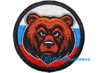 Нашивка с липучкой Флаг России «Медведь»