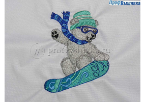 Вышивка детская «Мишка сноубордист»