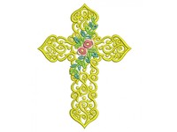 Дизайн для вышивки «Крест с цветами»