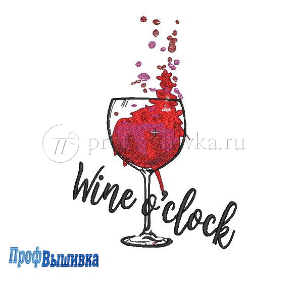 Дизайн для вышивки «Wine o clock»