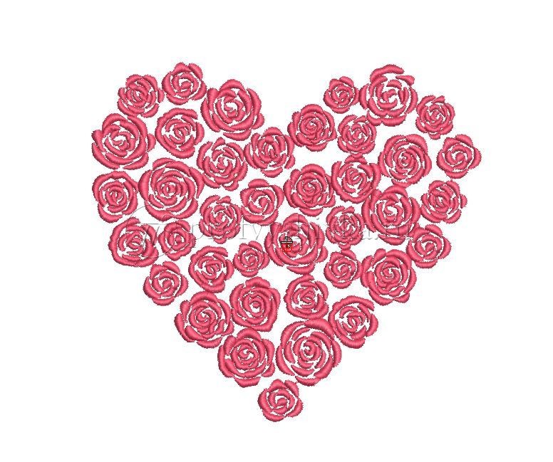 Дизайн для вышивки «Сердечко из роз»