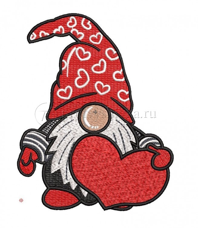 Дизайн для вышивки «Гномик с сердечком»