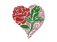 Дизайн для вышивки «Роза в сердце»